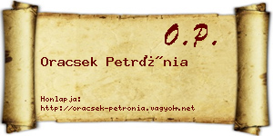 Oracsek Petrónia névjegykártya